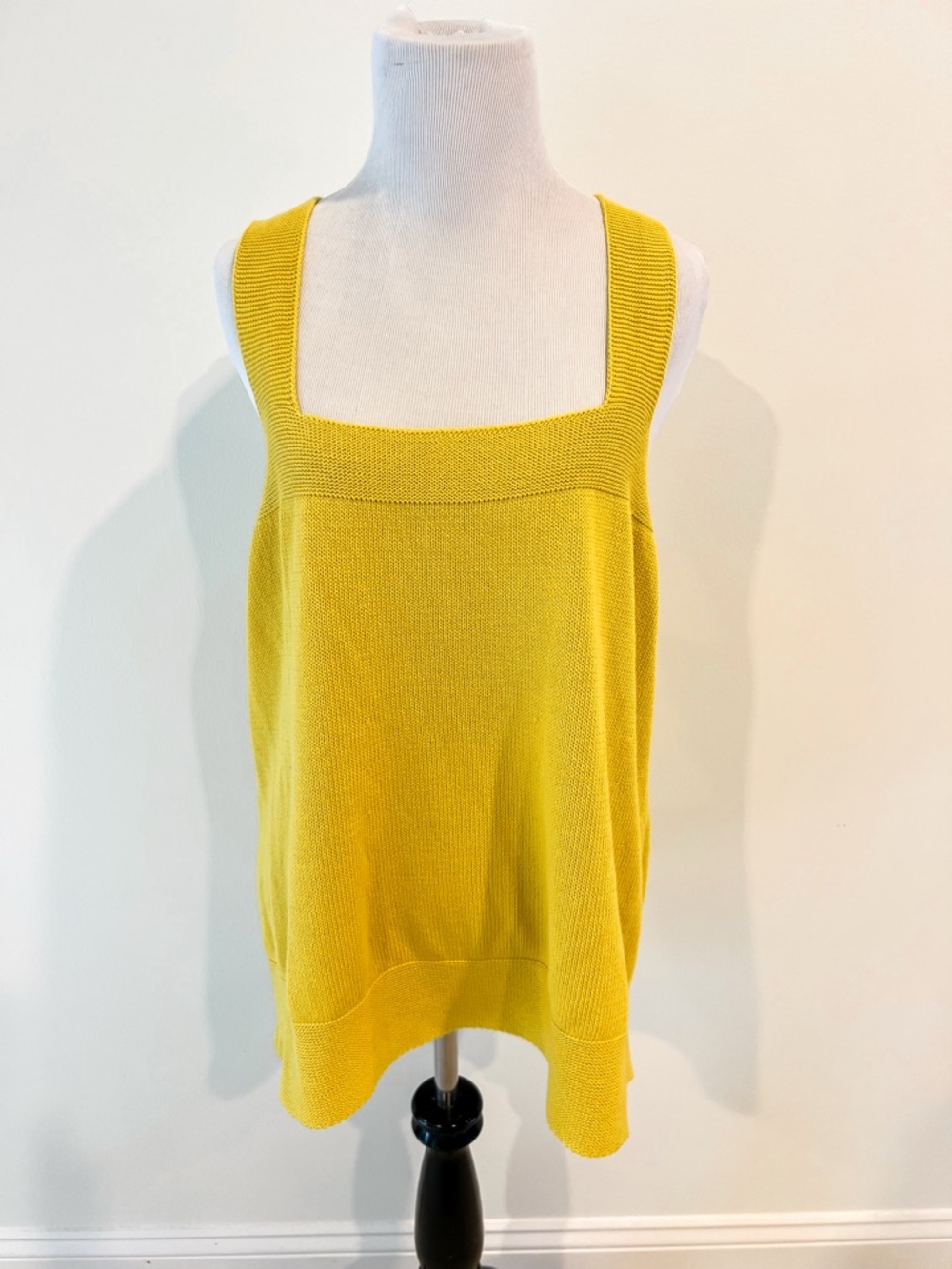 NWT Ann Taylor Loft Yellow Sweater Knit Crisscross Straps Tank Top Womens Sz XL